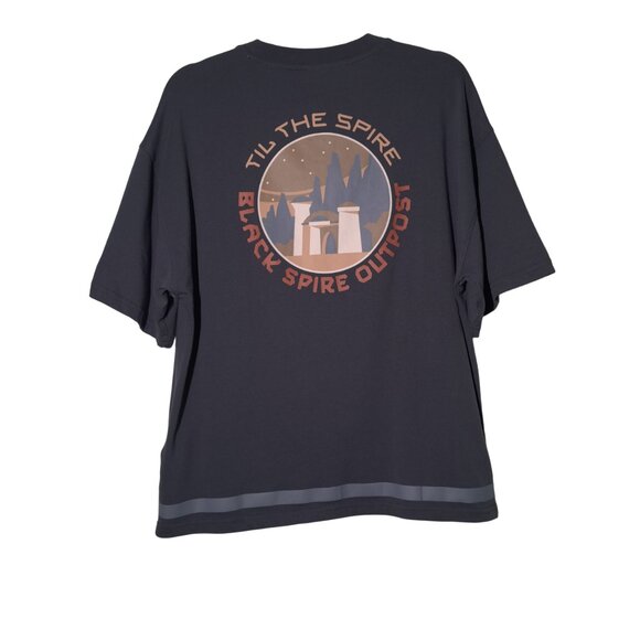 Star Wars: Galaxy's Edge Black Spire Outpost USED Shirt (M, Gray, Disney World) - Picture 3 of 8